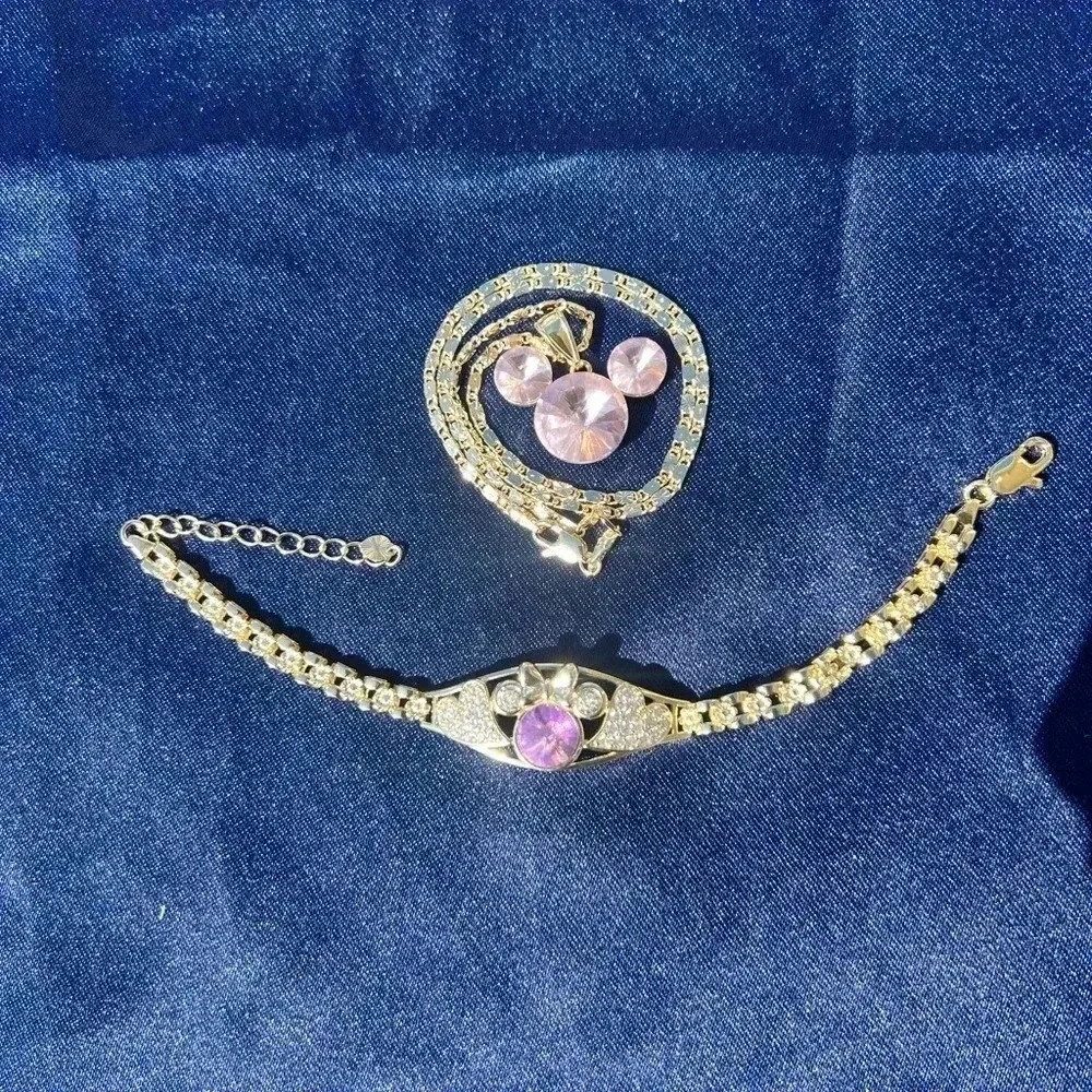 Mini Mouse Necklace & Bracelet Set